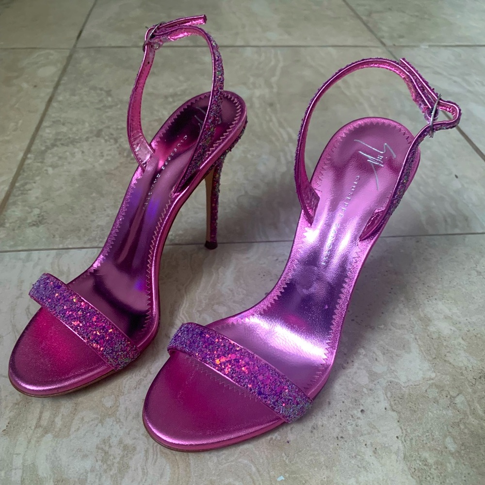 Beautiful Barbie Metallic Giuseppe Zanotti Strappy Heels